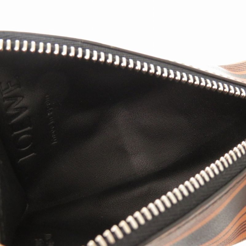 Loewe Calf Leather Brown Coin Case Wallet Brown 0551 Loewe