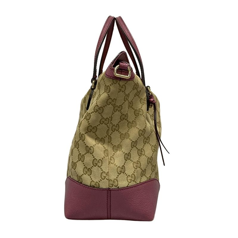 Gucci Handbag GG Pattern/bree 353120 Dark Brown/beige/purple Leather