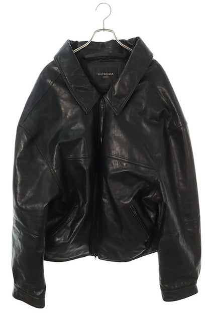 Balenciaga 790239 Tqs08 Off Shoulder Leather Jacket Men's M