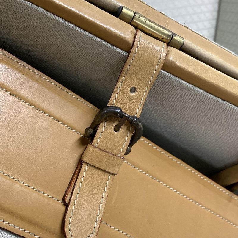 Gucci Trunk Case Old Guccigg Pattern Beige X Brown X Dark Brown Lock Number