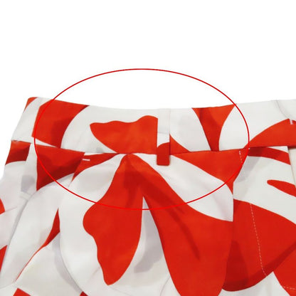 2014 Fendi Silk Slacks Tapered Pants Cropped Length Total Design 42 White Red