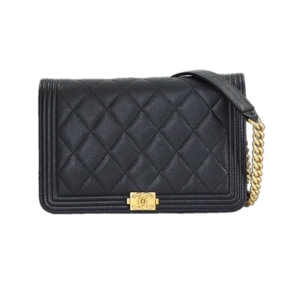 Chanel Chain Wallet Caviar Leather Black