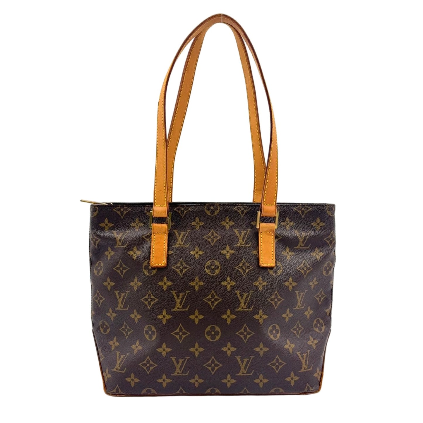 Louis Vuitton Cabas Piano Monogram Leather Brown Tote Gold