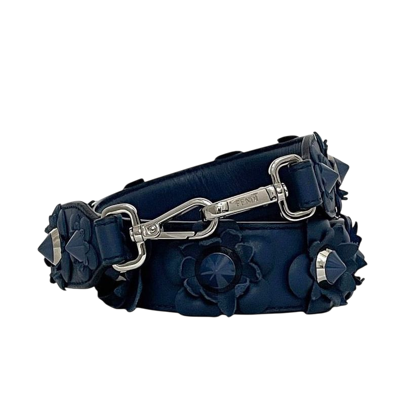 Fendi Shoulder Strap You Navy Excellent Condition Leather