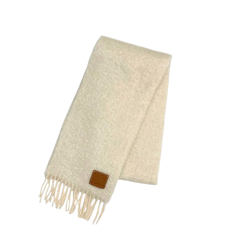 Loewe Scarf Natural Beige Anagram Excellent Condition Cleaned