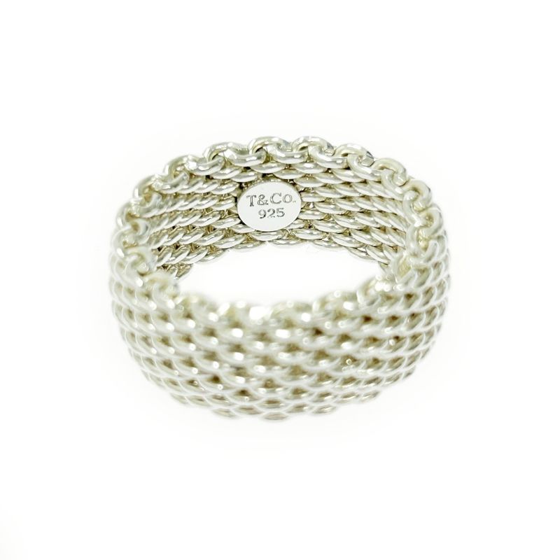 Tiffany & Co Silver Somerset Mesh Ring 8.6g 925 Engraved 412133 Ring