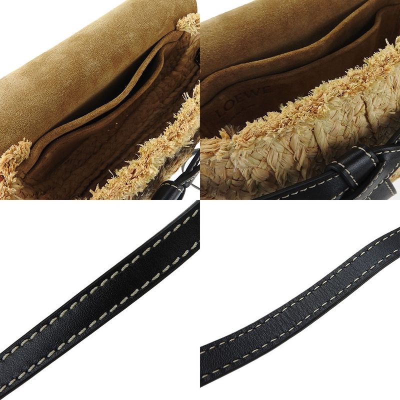 Loewe 329.13u62 Mini Gate Shoulder Bag Diagonal Pochette Ladies Leather Raffia