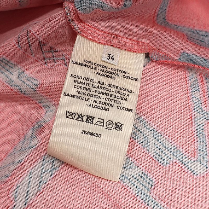 Hermes Short Sleeve T-Shirt Micro T-Shirt Cotton Salmon X Multicolor 34 Green