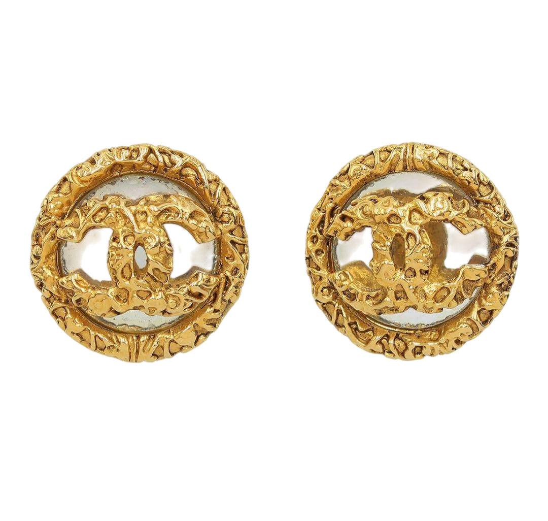 Chanel Coco Mark Round Earrings