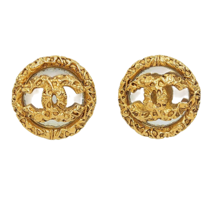 Chanel Coco Mark Round Earrings