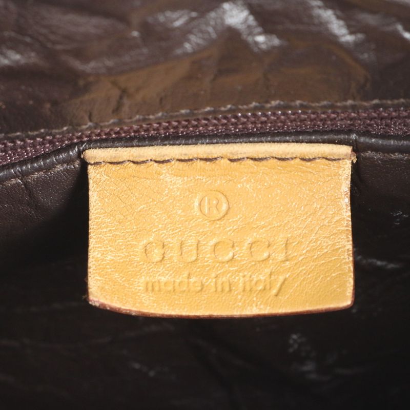 Gucci GG Canvas Leather Handbag Mini Boston 000-0851 Brown Gold Hardware Tote