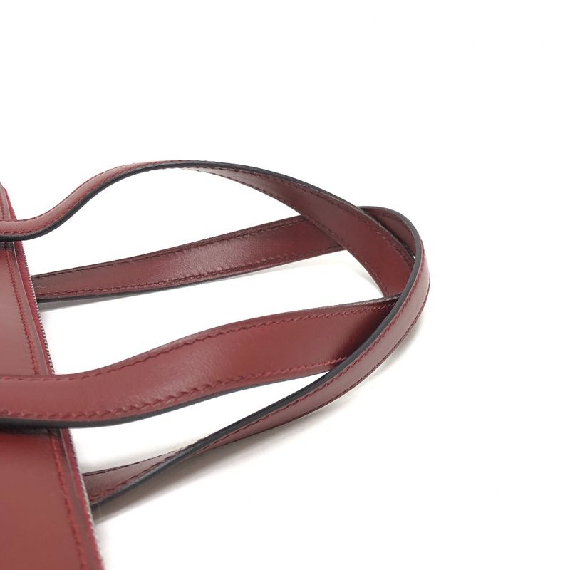 Hermes Tote Bag Escapada Box Calf Bordeaux Burgundy