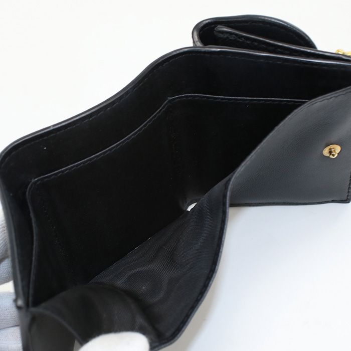 DIOR Trifold Wallet Saddle Trifold Wallet Leather Women's