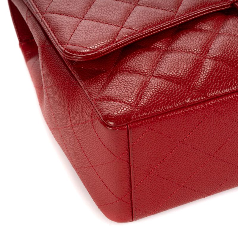 Chanel Classic Flap Red Caviar Leather A