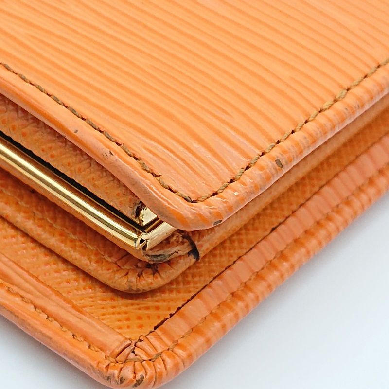 Louis Vuitton Epi Portefeuille Viennois Foldable Wallet Clasp Orange Box