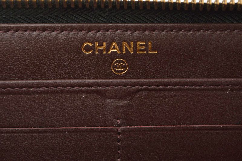 Chanel Wallet Chanel Long Wallet Matelasse Caviar Skin A50097 Black Gold