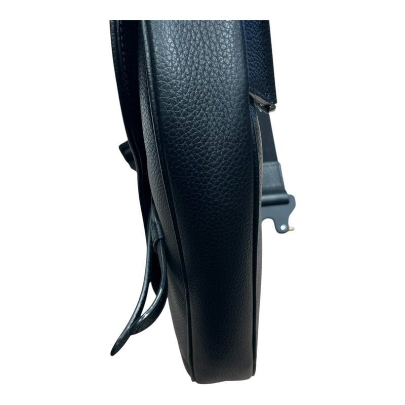 DIOR ⑤ 06-bo-0139 Leather Saddle Bag Unisex Black ONE SIZE