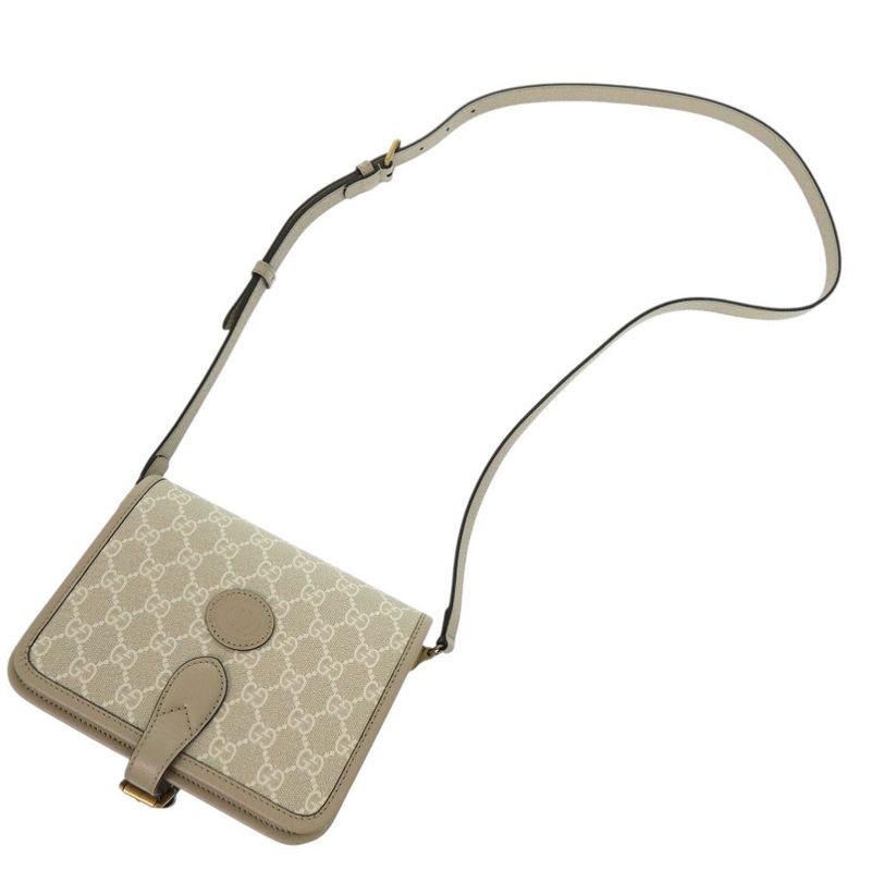 Gucci Interlocking G 671620 GG Supreme Canvas Beige Shoulder Bag 1188 Gucci