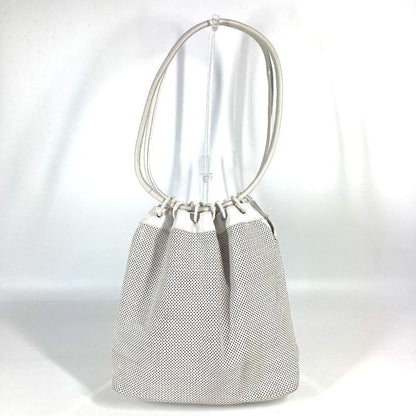 Gucci Shoulder Bag Perforated Mesh Logo 90644 Leather White