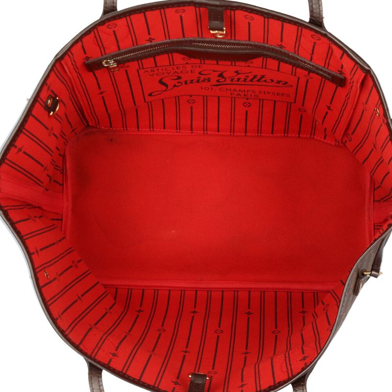 Louis Vuitton Neverfull MM Damier Tote Bag Damier Canvas N51105 Brown Women