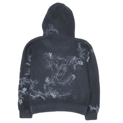 20aw Louis Vuitton Flower Embroidery Wool Zip Up Hoodie Jacket Outerwear Dark