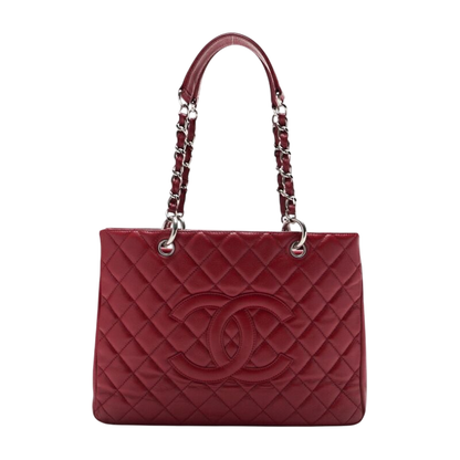 Chanel Matelasse GST Coco Mark Double Chain Shoulder Caviar Skin Red With