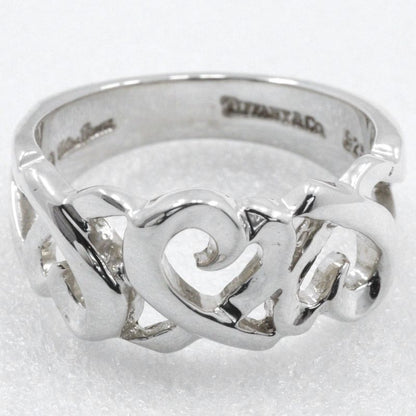 Tiffany & Co Triple Rubbing Heart Paloma Picasso Silver 925 Size 11.5 Ladies