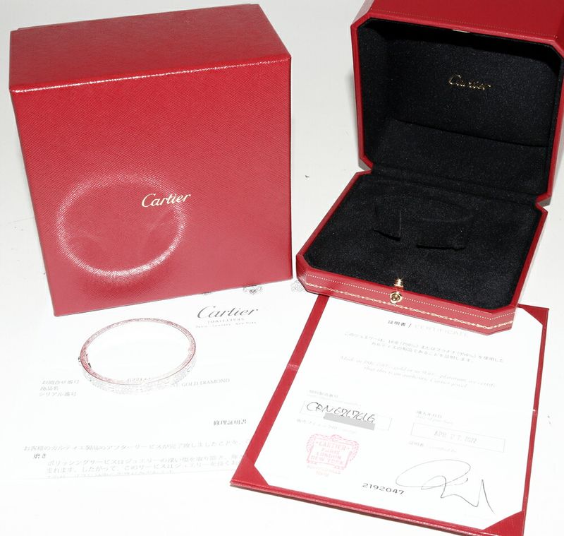 Cartier Bangle 18K White Gold 204P Diamonds (approx Total 199ct) Love Bracelet