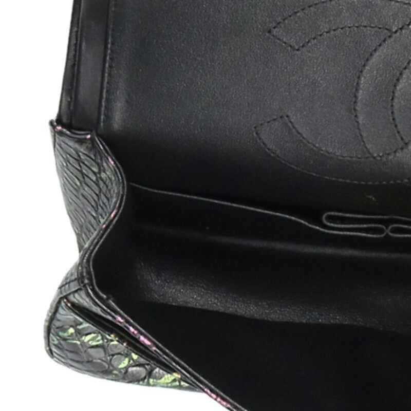 Chanel 2.55 Graffiti Croc Shape Push W Flap Chain Shoulder Bag Men 25