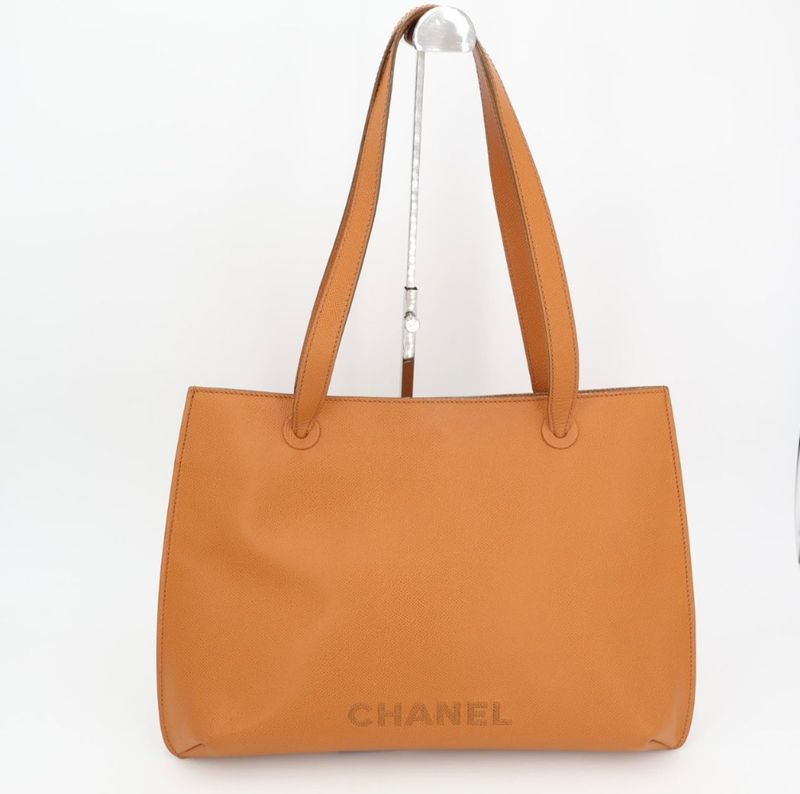 Chanel Leather Tote Bag Logo Stabbing <! -unavailable Characters-! > Calfskin