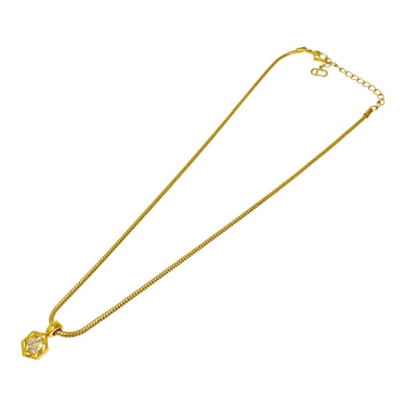 Christian Dior GP Stone Snake Chain Necklace Women's Gold 319072 Necklace