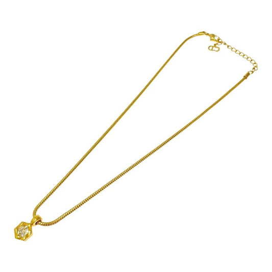 Christian Dior GP Stone Snake Chain Necklace Women's Gold 319072 Necklace