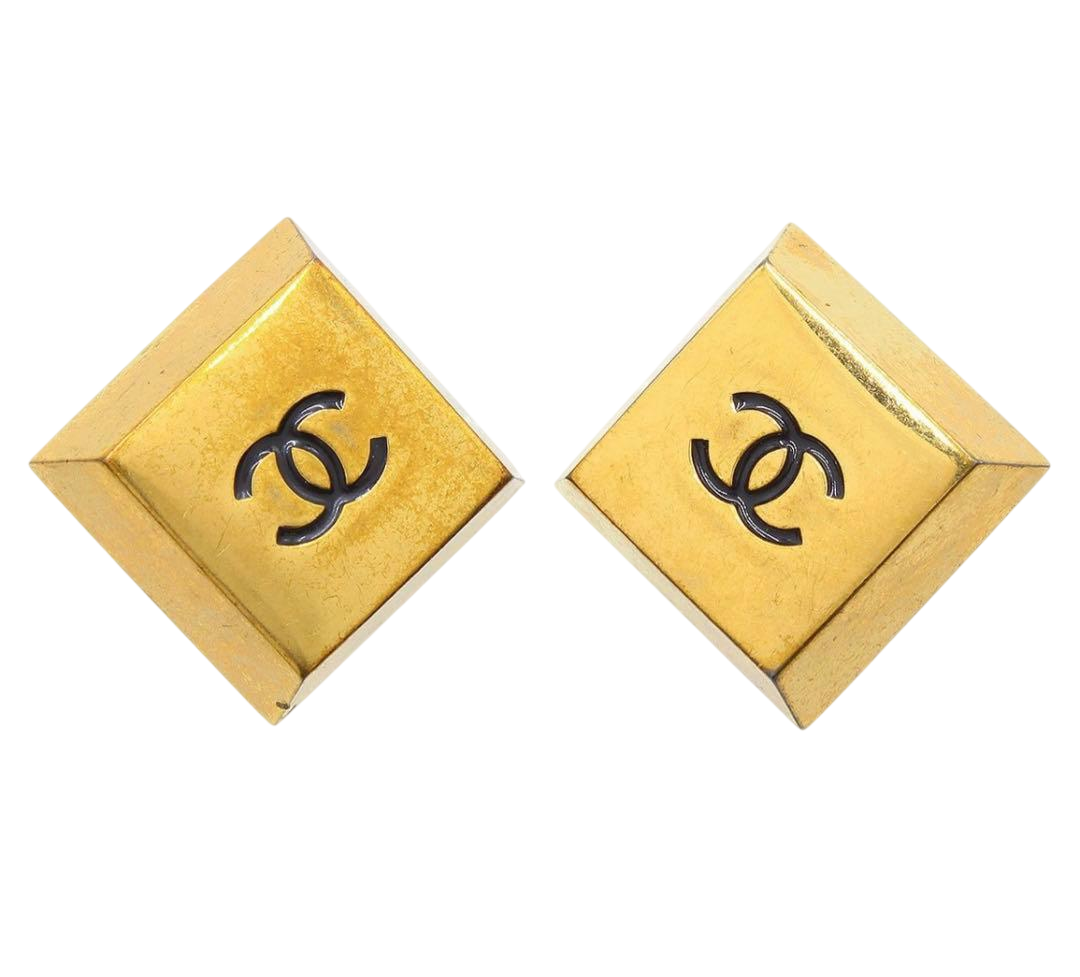 Chanel Coco Mark Square Earrings