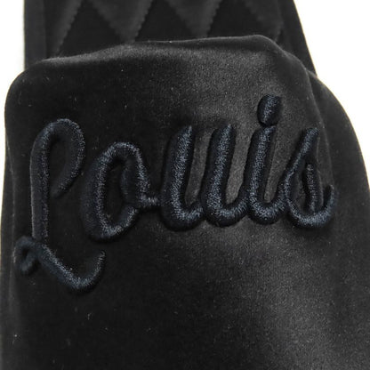 Louis Vuitton LV Sweet Line Logo Embroidery Satin Slippers Room Shoes Black
