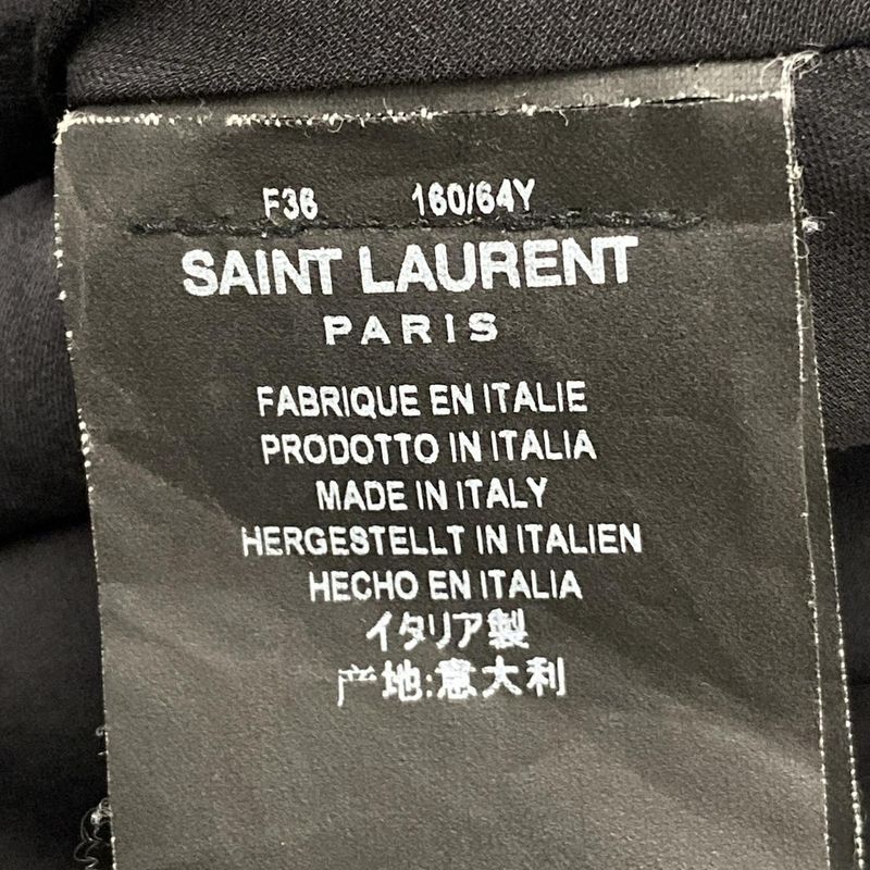 Saint Laurent Paris Skirt Size F36 Women - 413542 Black Lace/floral Pattern