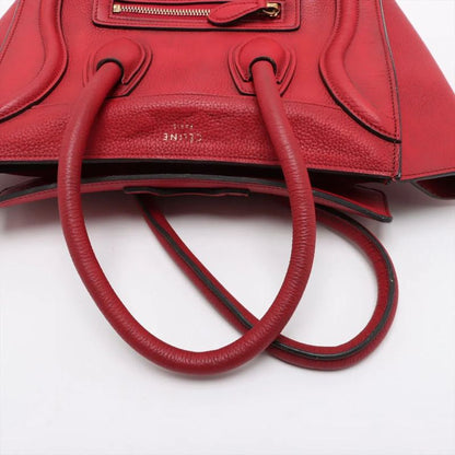 Celine Luggage Micro Shopper Leather Handbag Tote Women's EEE Cw67-1