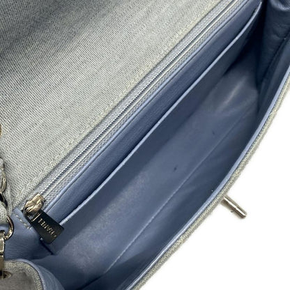 Chanel Shoulder Bag Single Flap Matelasse Light Blue Chain Shoulder/silver