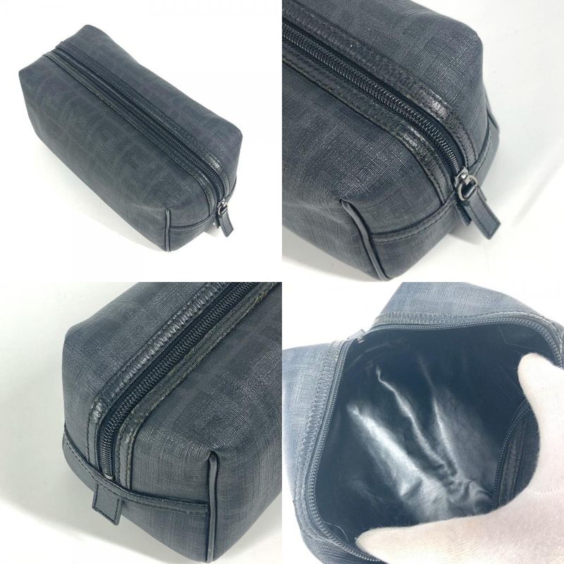 Fendi Second Bag Zucca Logo PVC Black