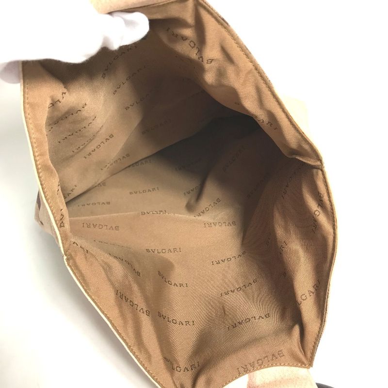 Bvlgari Bulgari Handbag Round Handle Canvas/leather Pink