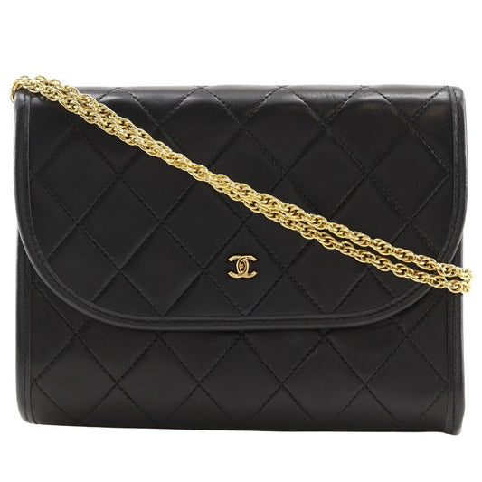 Chanel Matelasse Mini Chain Shoulder C00060 Lambskin Black Ladies Shoulder Bag