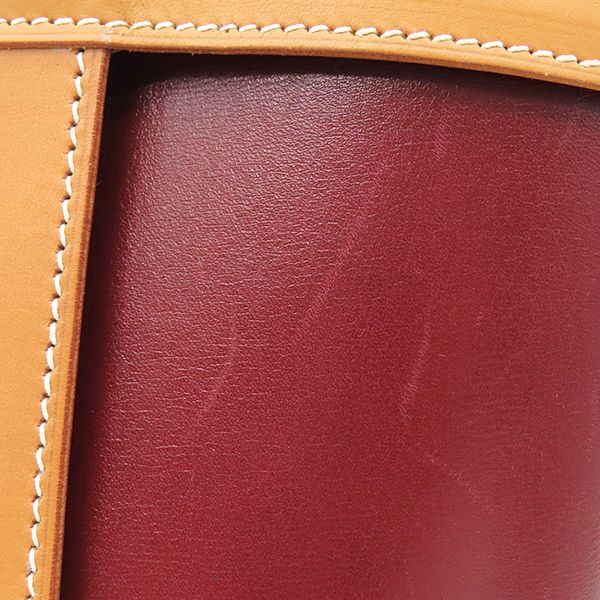 Hermes Handbag Muselière 2 Box Calf Rouge Vif X Natural X Havana Gold Hardware