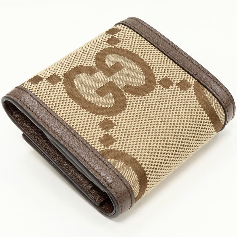 Gucci Bifold Wallet With Coin Purse Jumbo GG Bamboo Diana Compact Wallet In