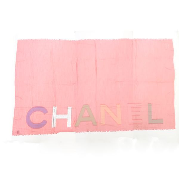 Chanel Shawl Cashmere X Silk 120 X 200cm (78.74in) Pink Chanel Logo Coco Mark