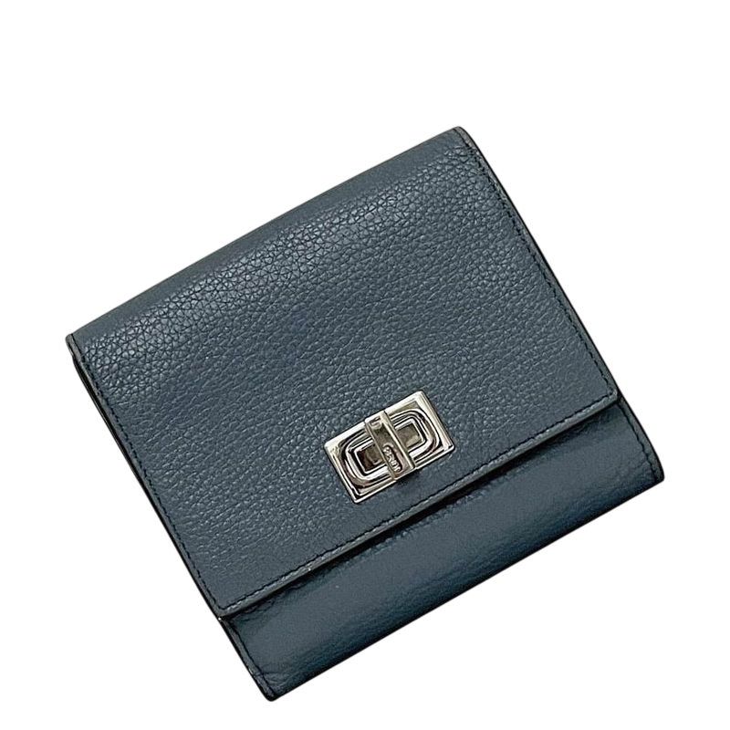 Fendi Fold Wallet Gray Peekaboo 8m0438 Excellent Condition Leather