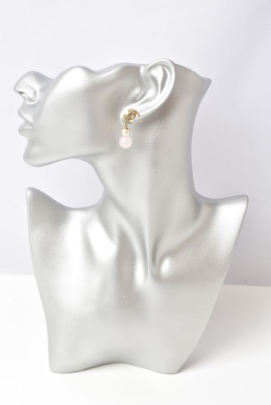 Chanel Earrings Logo CC Coco Mark Swing Pearl Rose 230613