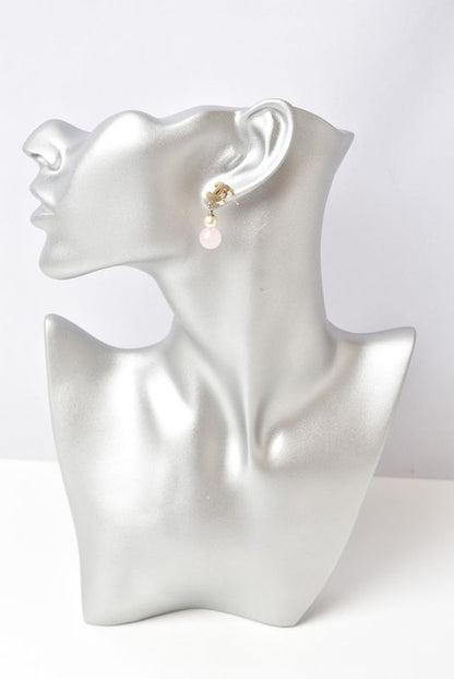 Chanel Earrings Logo CC Coco Mark Swing Pearl Rose 230613