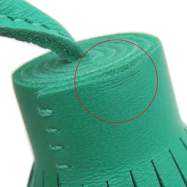 Hermes Key Ring Carmen Unodos Lambskin Mint and Mauve Silvestre Silver Hardware