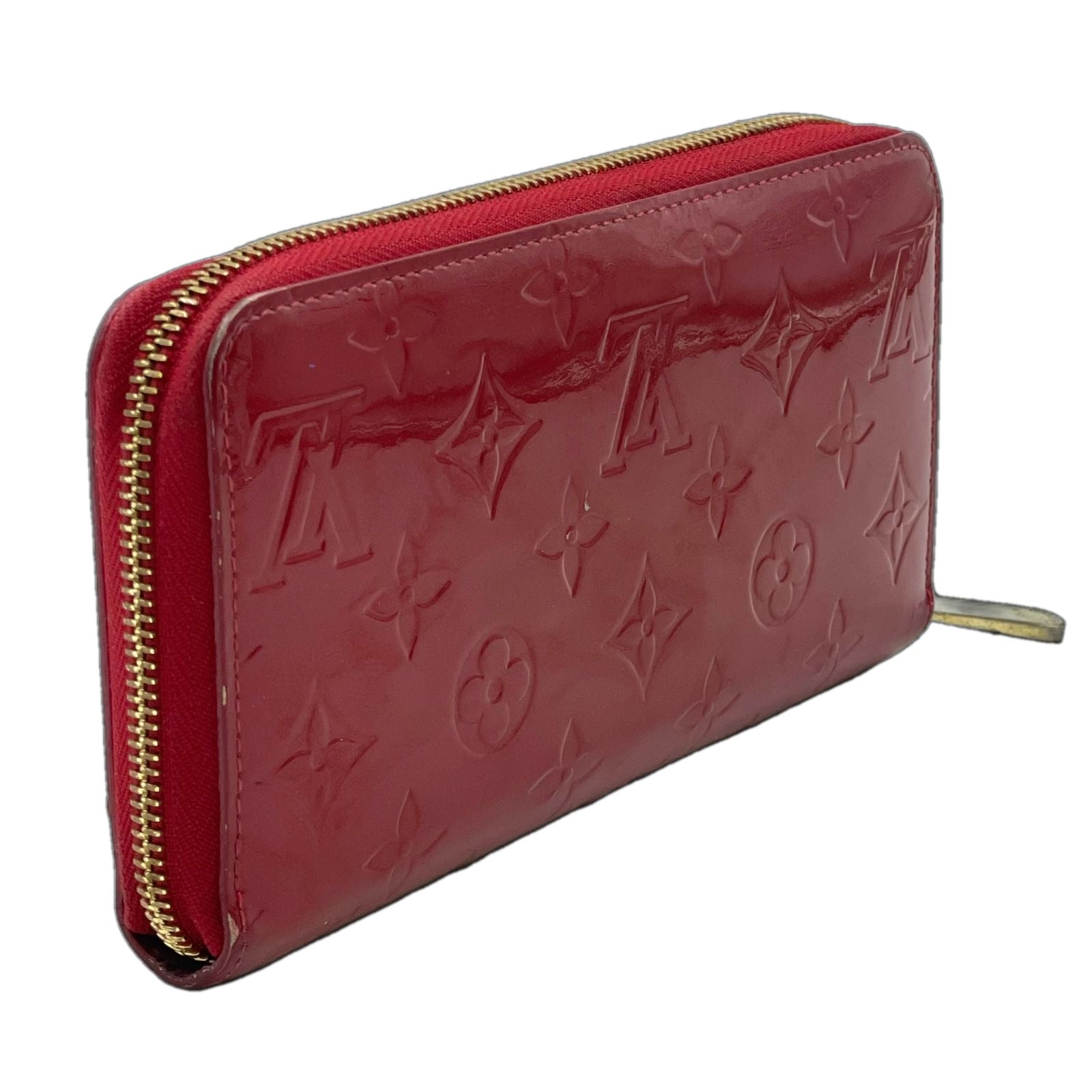 Louis Vuitton Zippy Wallet Monogram Vernis Pomme D'amour Leather Red Round Gold — view 2