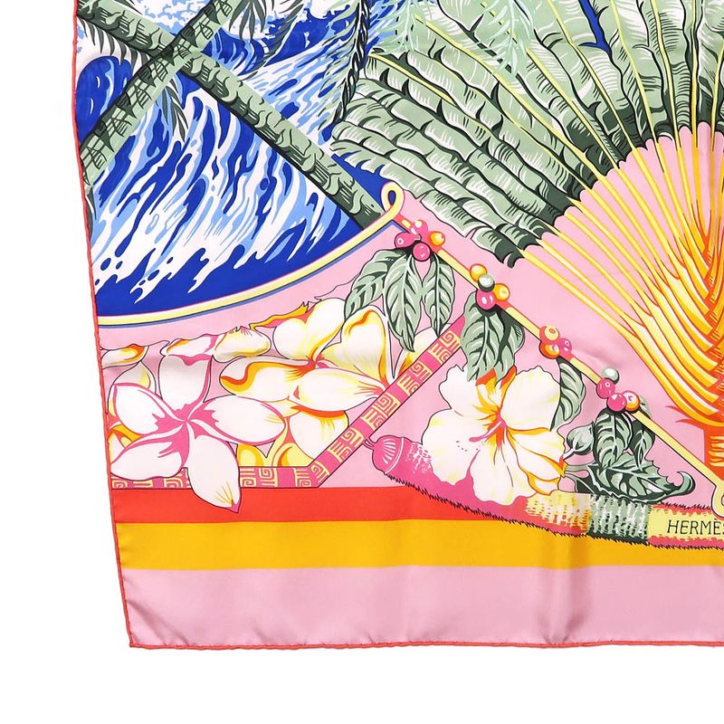 Hermes Rectangle Aloha Pink 100% Silk Scarf Large Accessory