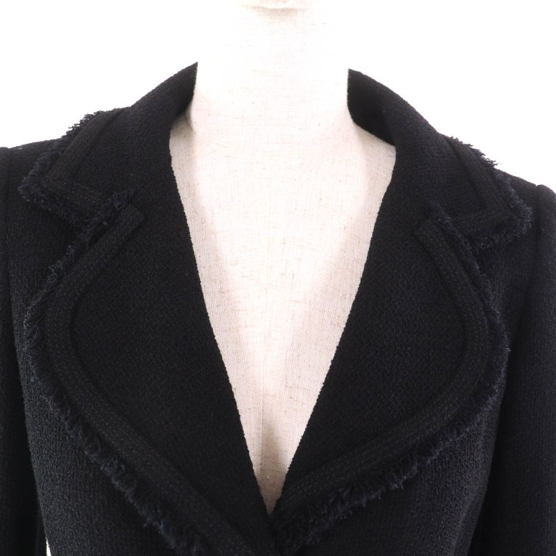 CHANEL 10P P37602/p37736 Tweed Jacket + Skirt Setup With Coco Mark Buttons